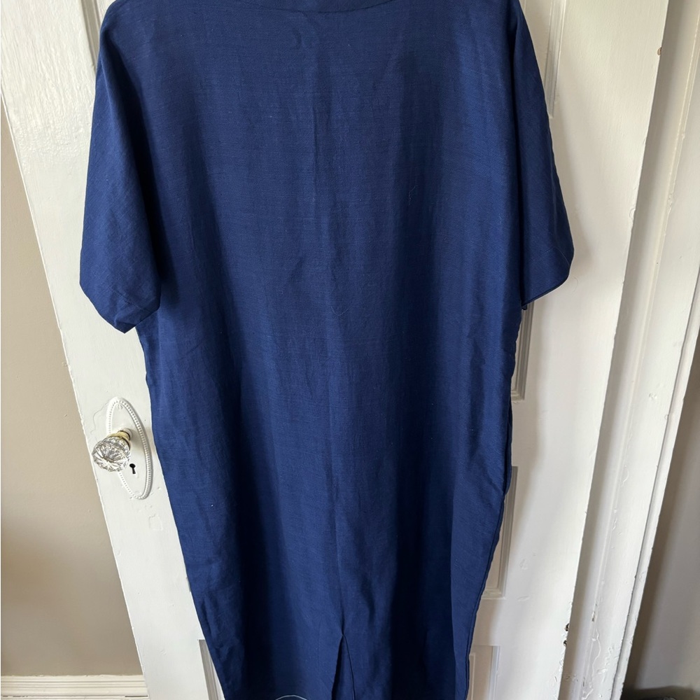 NWT 100% Cotton Runaway Bicycle Navy Blue Dress - Picture 5 of 8